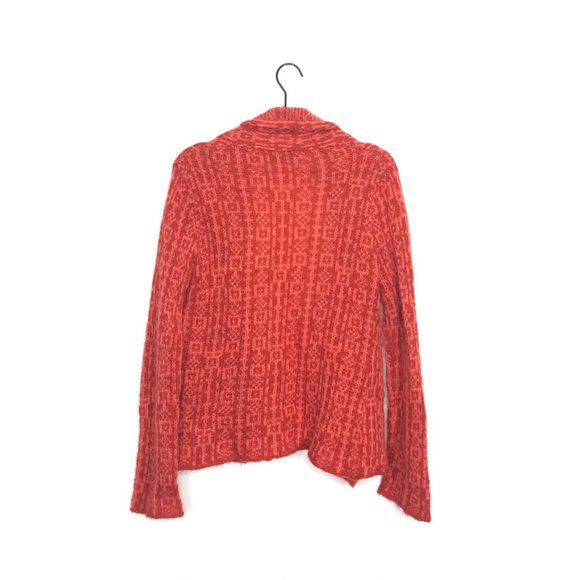 Wooden Ships Open Front Cardigan Sweater, Red, Wool Mohair Blend, Women's S/M - Picture 2 of 10
